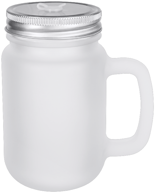 12 oz Sublimatable Frosted Mason Jar with Lid & Straw