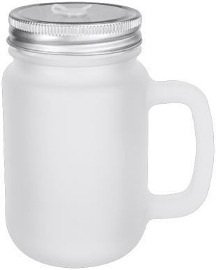12 oz Sublimatable Frosted Mason Jar with Lid & Straw