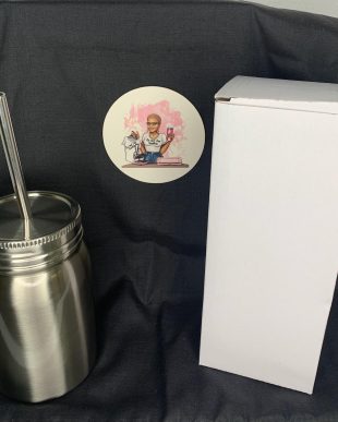 17 oz Stainless Mason Jars with lid, straw and box